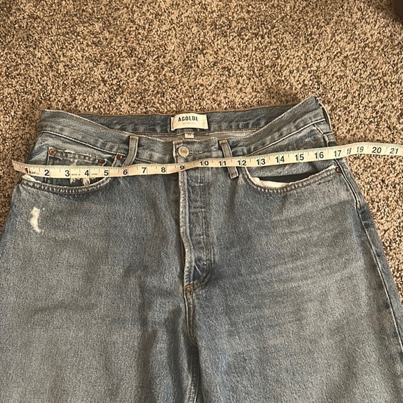 Agolde Light Blue Distressed Denim Jeans - Picture 5 of 14